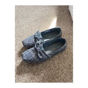 TOMS plaid bow shoes